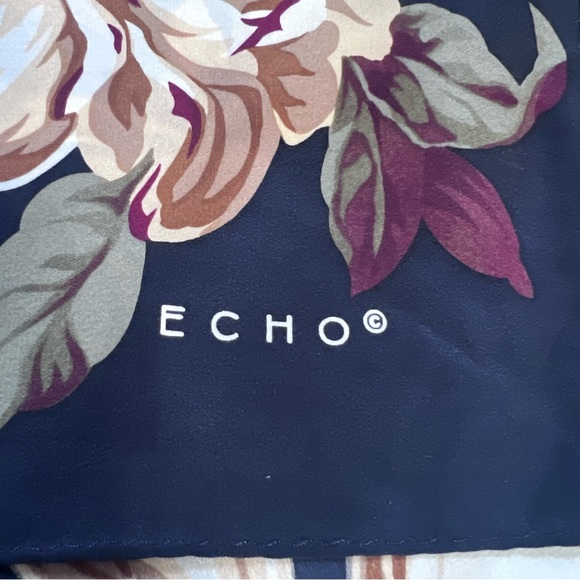 Echo Floral Silk Scarf Women’s Accessories Square Silk Scarf - Picture 7 of 10